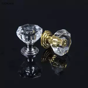 Luckyew 10 Chiếc Acrylic Pha Lê Núm Tủ Ngăn Kéo Kéo Tay Cầm Cửa Núm Kim Cương Cabine TQ