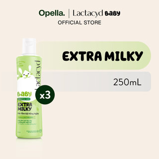 Bộ 3 chai Sữa Tắm Gội Trẻ Em Lactacyd Baby Extra Milky Làm Sạch Dịu Nhẹ và Dưỡng Ẩm Vượt Trội 250ml/chai