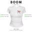 BOOM Áo Baby Tee Nữ Cotton Ôm Body-Áo Thun Ngắn Tay Y2K In Hình PhongCách Mùa Hè, Cổ Tròn Hàng Đầucách hàn quốc phong754