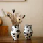 Đen Trắng Vintage Bình Gốm Handmade Nghệ Thuật Hoa Nhỏ Tàu Cho Phòng Khách Phòng Ngủ Lối Vào Trang Trí Nội Thất Nhà Trang Trí Tối Giản Phong Cách Scandinavia