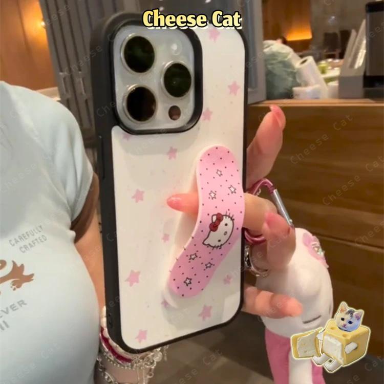 Ốp điện thoại thời trang kết hợp 8 loại có sẵn - Ốp điện thoại hình nhẫn Kitty cho iPhone 14 13 11 12 15 16 17 Pro Max