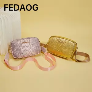 Túi đeo vai FEDAOG, Túi đeo chéo bằng da PU màu trơn, Túi xách da dung tích lớn đa chức năng dễ thương dành cho nữ
