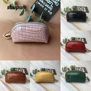Hộp đựng tiền mặt thẻ SHUPUN, Hộp đựng tai nghe chìa khóa Ví nữ dung tích lớn, Ví đựng tiền xu màu trơn bằng da PU cổ điển