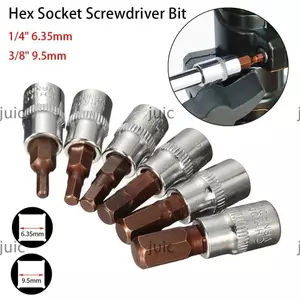 JUIC 1 Cái Ổ Cắm Vuông, H3 H4 H5 H6 H7 H8 H10 Cờ Lê Driver Bit Hex Ổ Cắm Tua Vít Bit Đầu Lục Giác Đầu Dụng Cụ Phần 1 / 4 '' 3 / 8 "Mũi Cờ Lê Ratchet Lục Giác