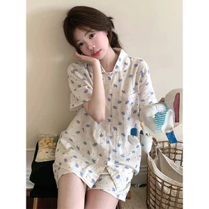Phụ Nữ Ngọt Ngào Tay Ngắn Loungewear Bộ Trong Nhà Thư Giãn Ký Túc Xá Hàng Ngày Thường Ngày Ngoài Trời Giải Trí Nhà Mặc Hàng Ngày