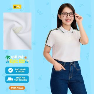 [COOLER & CLOSER]  Áo thun polo nữ tôn dáng YODY phối dệt chống tia UV ít nhăn WCPO26A028