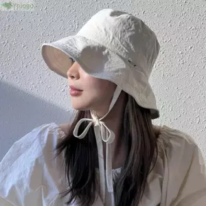 Mũ chống nắng YOLOGO, Mũ ngư dân màu trơn buộc dây, Dây chắn gió thông thường Mũ che nắng mỏng Mũ lưu vực mùa hè