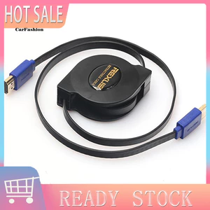 < CarFashion > Cáp tương thích HDMI tốc độ cao có thể thu vào Nam sang Nam cho máy tính bảng máy ảnh kỹ thuật số tương thích HDMI