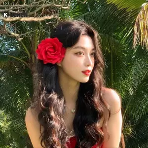 KUZHEN Retro Hoa Hồng Đỏ Hoa Tóc Cho Nữ Nhân Tạo Kẹp Tóc Bên Kẹp Barrette Mũ Đội Đầu Cho Cô Dâu Cưới Phụ Kiện Tóc HOT