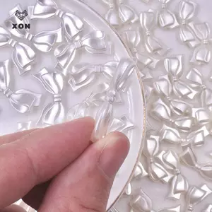 10 Chiếc Nơ Trắng Nơ Hạt Acrylic Rời Miếng Đệm Hạt Quyến Rũ Để Làm Đồ Trang Sức Tìm Bộ Vòng Tay DIY Phụ Kiện Nelace [Mina]