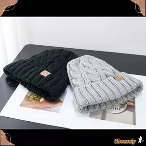 Mũ dệt kim mùa đông CHEESELY, Mũ chui đầu sang trọng chữ dày dặn, Mũ chui đầu ấm áp chống gió thời trang Mũ chui đầu mùa đông