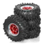 4 51mm 7mm Hex Beadlock Bánh xe kim loại Vành 1.0 "Lốp cao su Bộ lốp cho Traxxas 1 / 18 Trx-4m Defender Bronco 1 / 24 Trục Scx24 Fms24