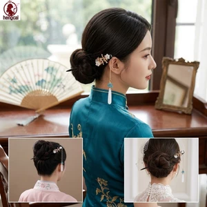 Kẹp Tóc Gỗ Đàn Hương Có Tua Rua Cho Hanfu Truyền Thống Cung Điện Trung Quốc Phong Cách Vintage Mũ Nón