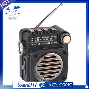 Đài FM Mini Radio Mini FM AM SW Bộ thu vô tuyến Loa tích hợp Bluetooth 5.0 Máy nghe nhạc có đèn pin LED