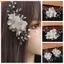 THEGIRL8B Mũ Đội Đầu Cô Dâu, Hoa Thanh Lịch Cô Dâu Mũ, Tinh Tế Trắng Handmade Sang Trọng Cưới Kẹp Tóc Trang Sức Tóc