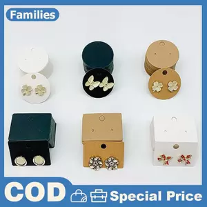 Bộ 50 Vòng Tông Bông Tai Hiển Thị Thẻ nk Giấy Kraft Trang Sức Treo Thẻ Cho Bông Tai Bông Tai Bán Paaging