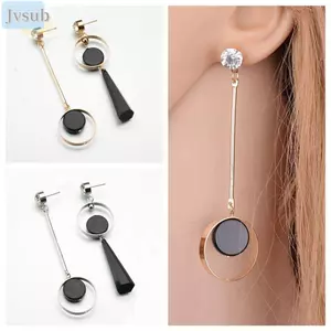 JVSUB 1 Cặp Đá Pha Lê Thả Tiệc Cưới Bất Đối Xứng Tai