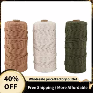 Bộ 3 sợi Macrame - Dây cotton cho các dự án DIY Tấm thảm Dream Catcher - Dây cotton - Trắng Olive Xanh Hồng