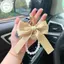 PUSKY Thời Trang Lớn Nơ Ruy Băng Ngọc Trai Móc Chìa Khóa Nữ Nhiều Màu DIY Móc Khóa Mặt Dây Chuyền Treo Trang Trí Túi Ngọt Phụ Kiện VN