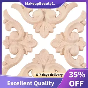 4 6 * 6cm Phong Cách Châu Âu Gỗ Khắc Góc Onlay Đính Nội Thất Không Sơn Trang Trí Cửa