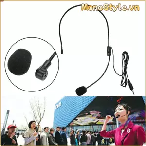 Micro có dây MONOSTYLE, Micrô tai nghe linh hoạt di động, Loa sân khấu giảng dạy Bài phát biểu phỏng vấn phích cắm 3,5 mm Mic