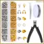 Bộ dụng cụ làm đồ trang sức 1200 hạt uốn bao gồm kìm uốn, dây đính cườm, kẹp tôm hùm & nhẫn nhảy