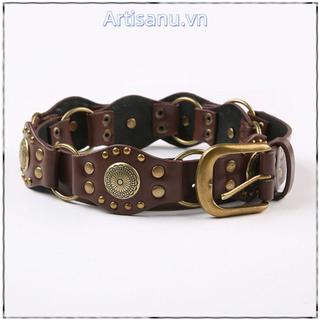 Thắt lưng Artisanu da PU rộng grommet, style thời trang Gothic Steampunk vintage Y2K