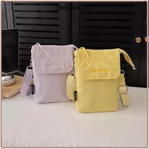 Túi đeo chéo ORDOBOX, Túi điện thoại màu trơn Nylon, Dây đeo có thể điều chỉnh hợp thời trang Siêu nhẹ Ví đựng tiền xu Unisex