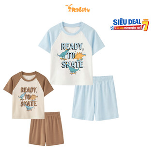 Bộ thun ngắn tay chất liệu petit cho bé trai Rabity 960.094