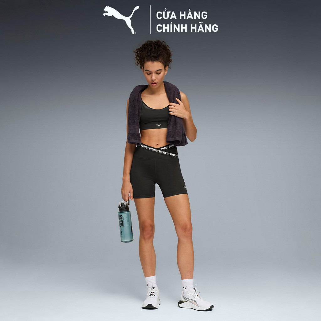 Quần Đùi Thể Thao Tập Luyện PUMA Nữ W Strong CF Short Tght Black Màu Đen