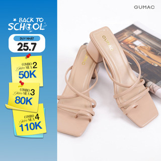 Guốc Cao Gót Nữ GUMAC Quai Mảnh Đan Chéo Gót Vuông 5cm Trendy GE05086