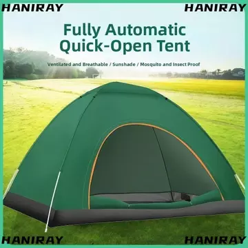 Lều tự động cắm trại HANIRAY, Lều bật lên bằng vải 1-4 người, Lều cắm trại dày chống nắng di động ngoài trời chống thấm nước nhẹ cắm đi bộ đường dài Phụ kiện du lịch