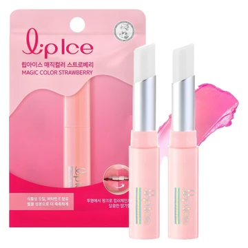 Son dưỡng môi LipIce Magic Color Strawberry 2g × 2 chiếc | Chăm sóc môi màu đổi màu | Hoàn thiện dưỡng ẩm tự nhiên