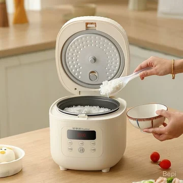 Nồi cơm điện phủ titan, nồi cơm điện mini gia dụng, hẹn giờ thông minh, nồi nấu cháo nhỏ, nồi cơm điện chống dính.
