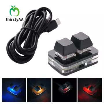 THIRSTYAA Copy Paste Bàn Phím, Mini Acrylic Tùy Chỉnh Mini 2 Phím Bàn Phím, Phụ Kiện Bàn Phím Bàn Phím Phím Cơ Giao Diện Type-c 2 Phím Bàn Phím Mini Văn Phòng