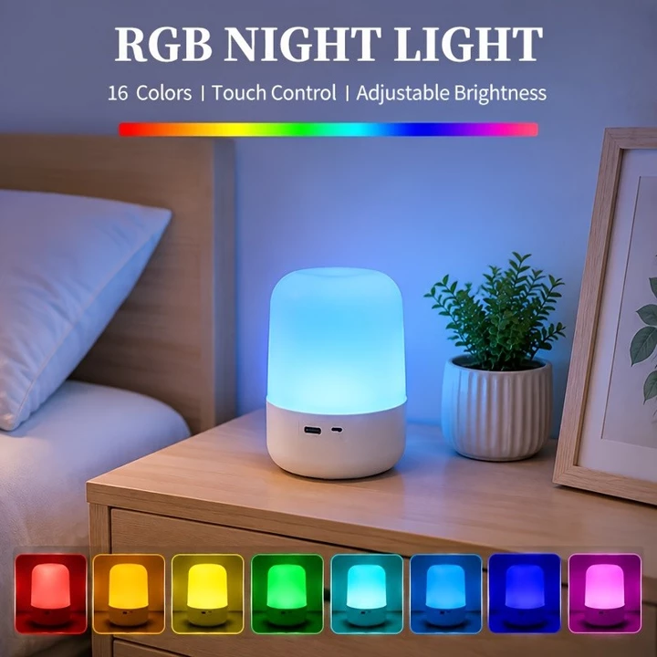 Đèn Pat cảm ứng thông minh RGB, Đèn xung quanh đầy màu sắc, Đèn ngủ mờ 16 màu, Đèn trang trí cảm ứng không dây, Đèn phòng ngủ, Đèn phòng chơi Game, Đèn bàn chơi Game, Đèn nền tủ TV, Đèn tủ trưng bày, 