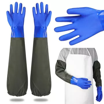 1 Đôi Găng Tay Chống Thấm Nước Bảo Vệ Lao Động, Găng Tay Cao Su Dày Kéo Dài, Găng Tay Làm Vườn Có Thể Tái Sử Dụng Chống Hóa Chất Tay Làm Việc Găng Tay An Toàn Sân Vườn Ngoài Trời