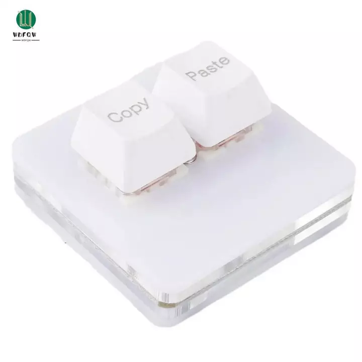 Bàn phím dán sao chép WDFQW, Bàn phím mini 2 phím mini Acrylic tùy chỉnh, Phụ kiện bàn phím Công tắc đỏ Chiếu sáng chìa khóa cơ 2 phím Bàn phím mini PC
