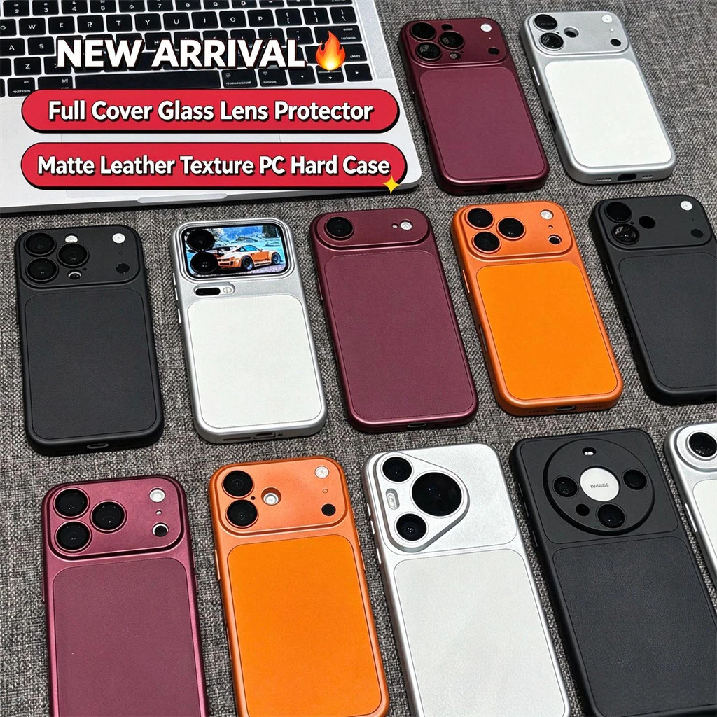 Thay đổi sang iPhone 18 Pro Max cho 17 16 15 14 13 12 Pro Ốp lưng bảo vệ ống kính máy ảnh đầy đủ cove da mờ sang trọng chống sốc Mặt sau bảo vệ
