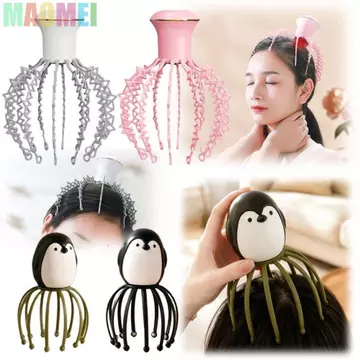 Máy mát xa da đầu di động MAOMEI, Máy mát xa bạch tuộc đầu nhào có thể điều chỉnh, Máy mát xa bạch tuộc đa điểm không dây 500mAh 6 chế độ Claw Máy mát xa đầu điện Du lịch