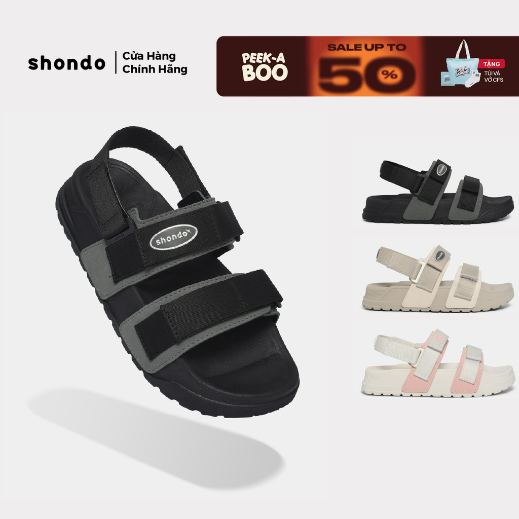 Giày Sandal Nam Nữ Platy 4 Đế Bánh Mì Nhẹ Êm Shondo Nhiều Màu