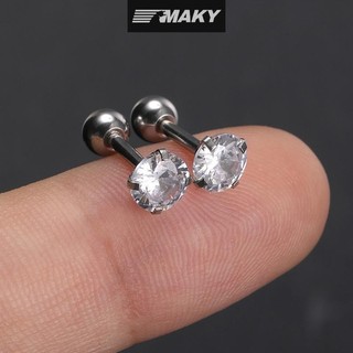 Newwellknownepic 1 Cặp Bông Tai Thép Không Gỉ Pha Lê Zircon Xoắn Sụn Cho Nữ Dự Tiệc Tối Giản
