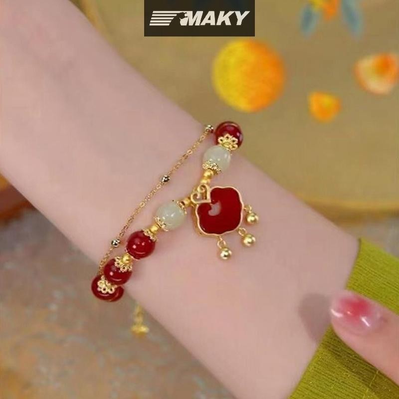Newwellknownepic Vòng Tay Mặt Dây Chuyền Vòng Đính Hạt Vòng Tay Có Thể Điều Chỉnh Vintage Hạt Vòng Tay Phong Cách Trung Hoa Vintage Tay Đồ Trang Sức VN