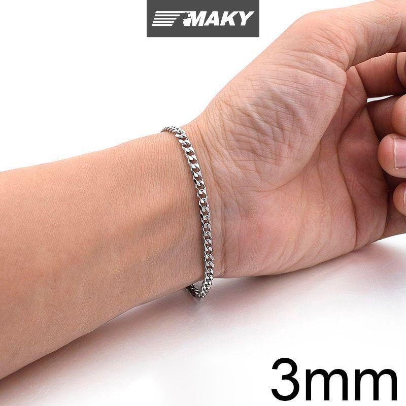 Newwellknownepic Mới Hợp Thời Trang Dây Xích Cuba Nam Vòng Tay Thép Không Gỉ Cổ Điển 3 / 5 / 7 / 9 Mm Chiều Rộng Dây Chuyền Vòng Tay Dành Cho Nam Nữ Quà Tặng Trang Sức VN