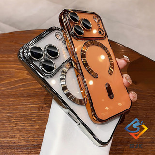Ốp điện thoại trong suốt mạ 6D sang trọng màu cam vũ trụ cho IPhone 17 Pro Max 17Air 16e 12 13 14 15 16 Pro Max Vỏ TPU mềm trong suốt Vỏ chống sốc