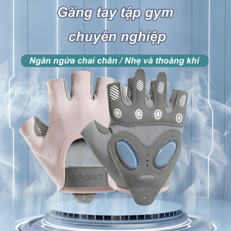 Găng Tay Tập Gym Chất Lượng Cao,Thiết kế đệm khí chống trượt, thoáng khí và bền，chống chai tay