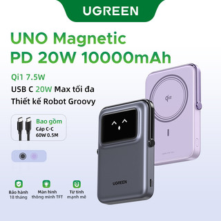 【Pin Sạc Dự Phòng Có Thể Đặt Hàng】Pin dự phòng sạc không dây từ tính UGREEN 10000mAh 20W USB-C + Sạc không dây từ tính 7