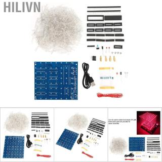 Hilivn Bộ đèn LED 3D bình phương Blue Red Cube DIY Hand Made Trang trí nhà cửa (Đỏ)