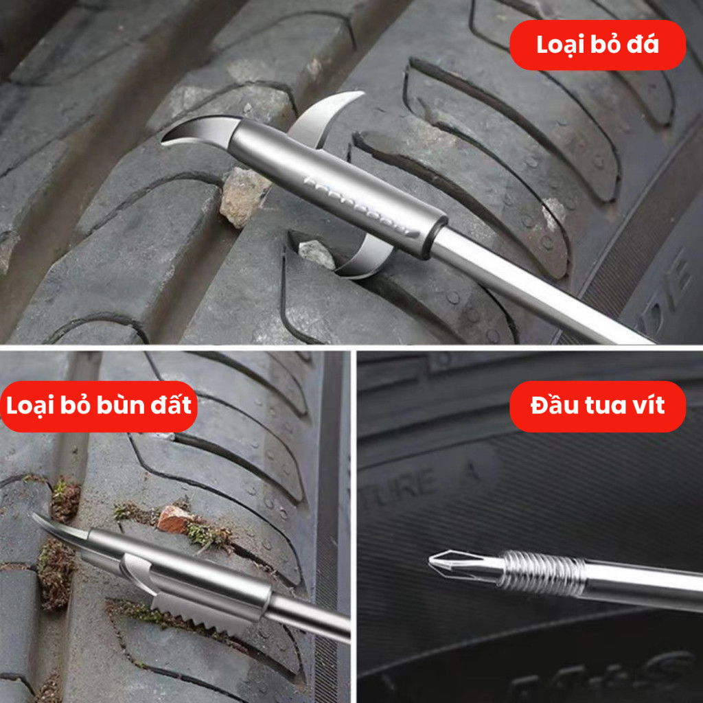 M7 Dụng cụ móc đá lốp xe ô tô đa chức năng tiện dụng MALAN