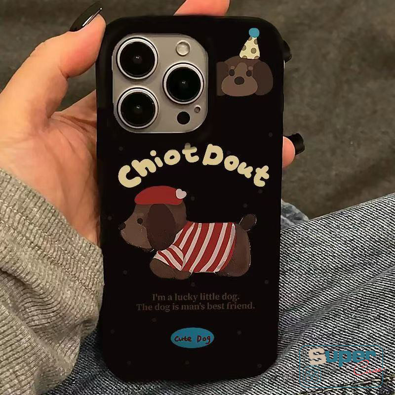 Ốp Lưng Tương Thích Cho IPhone 17 15 13 11 16 14 12 Pro Max Air 17 13 12 16 15 14 Pro 6s 7 8 16 15 14 6 Plus XR X XS Max SE 2020 Bạn Bè Hoạt Hình Dễ Thương Con Chó Con Bảng Chữ Cái Bìa mềm Doodle